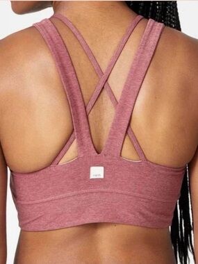 Vuori Cross-Strap Sports Bra in Mauve